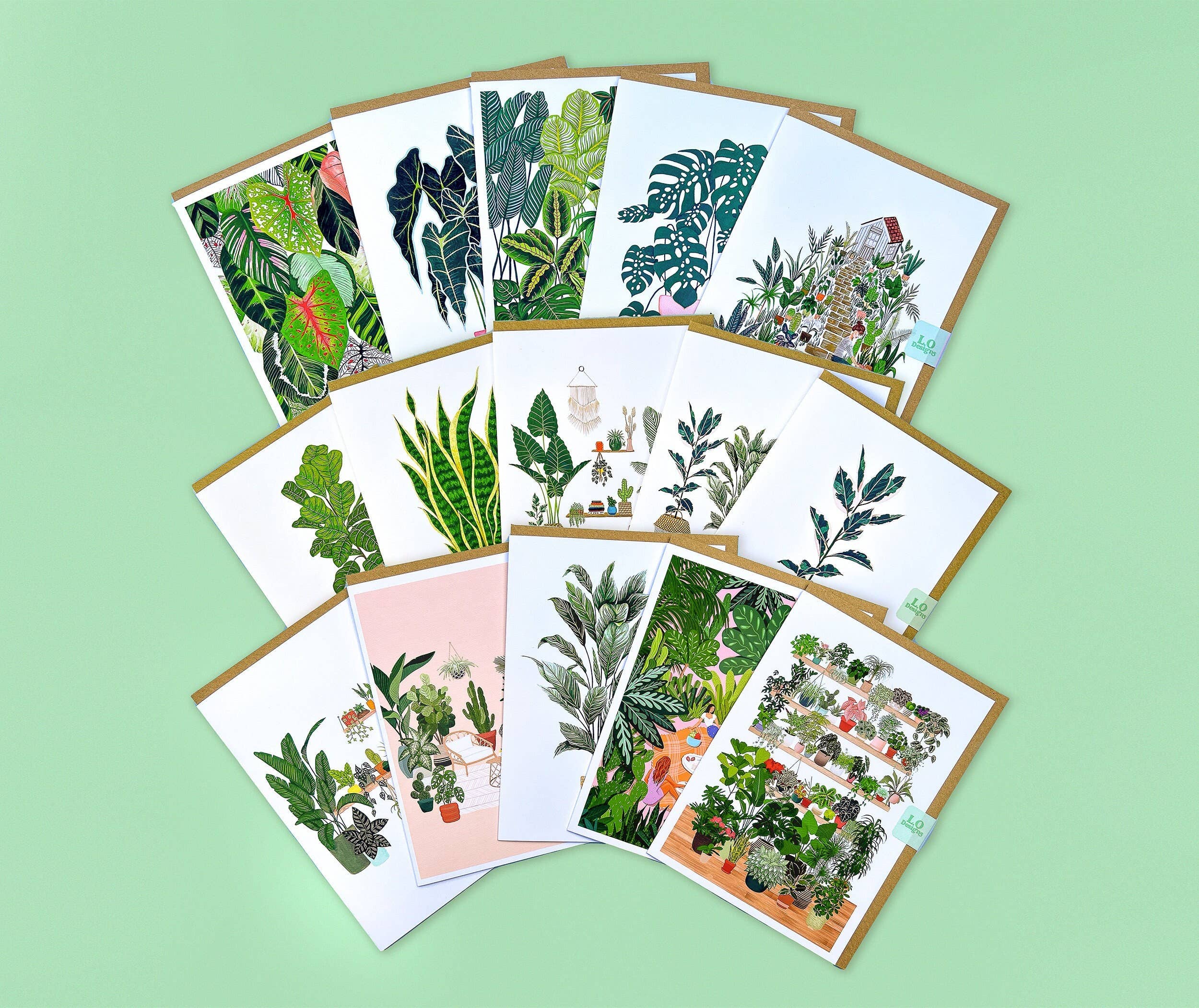 Multipacks of Plant Painting Naked Cards 5x7"