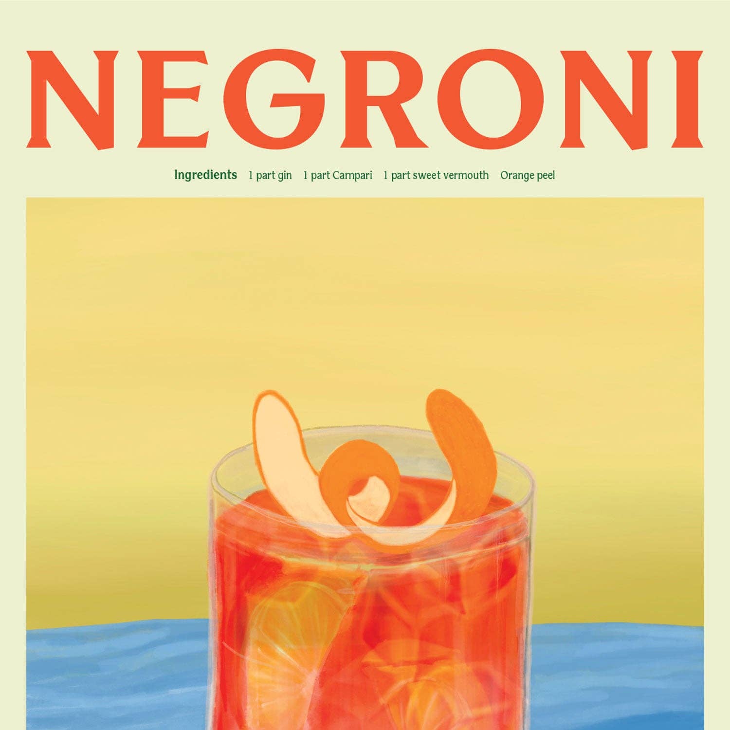 Negroni Greetings Card