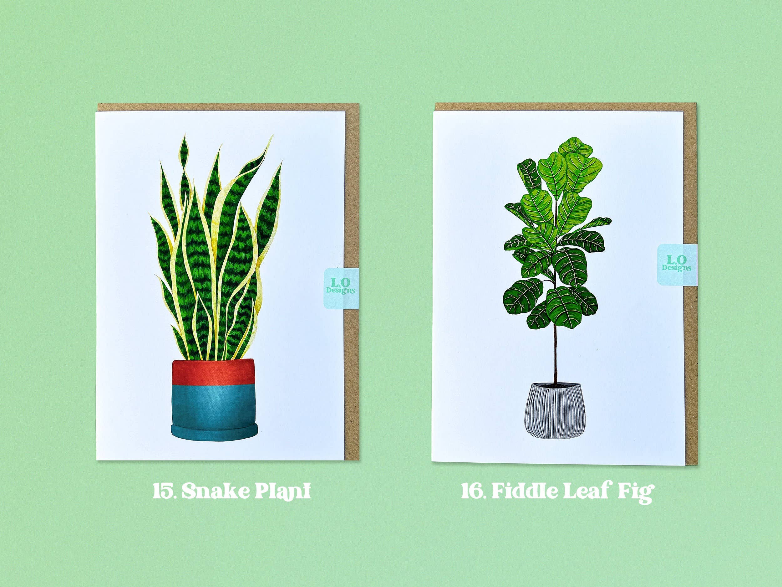 Multipacks of Plant Painting Naked Cards 5x7"