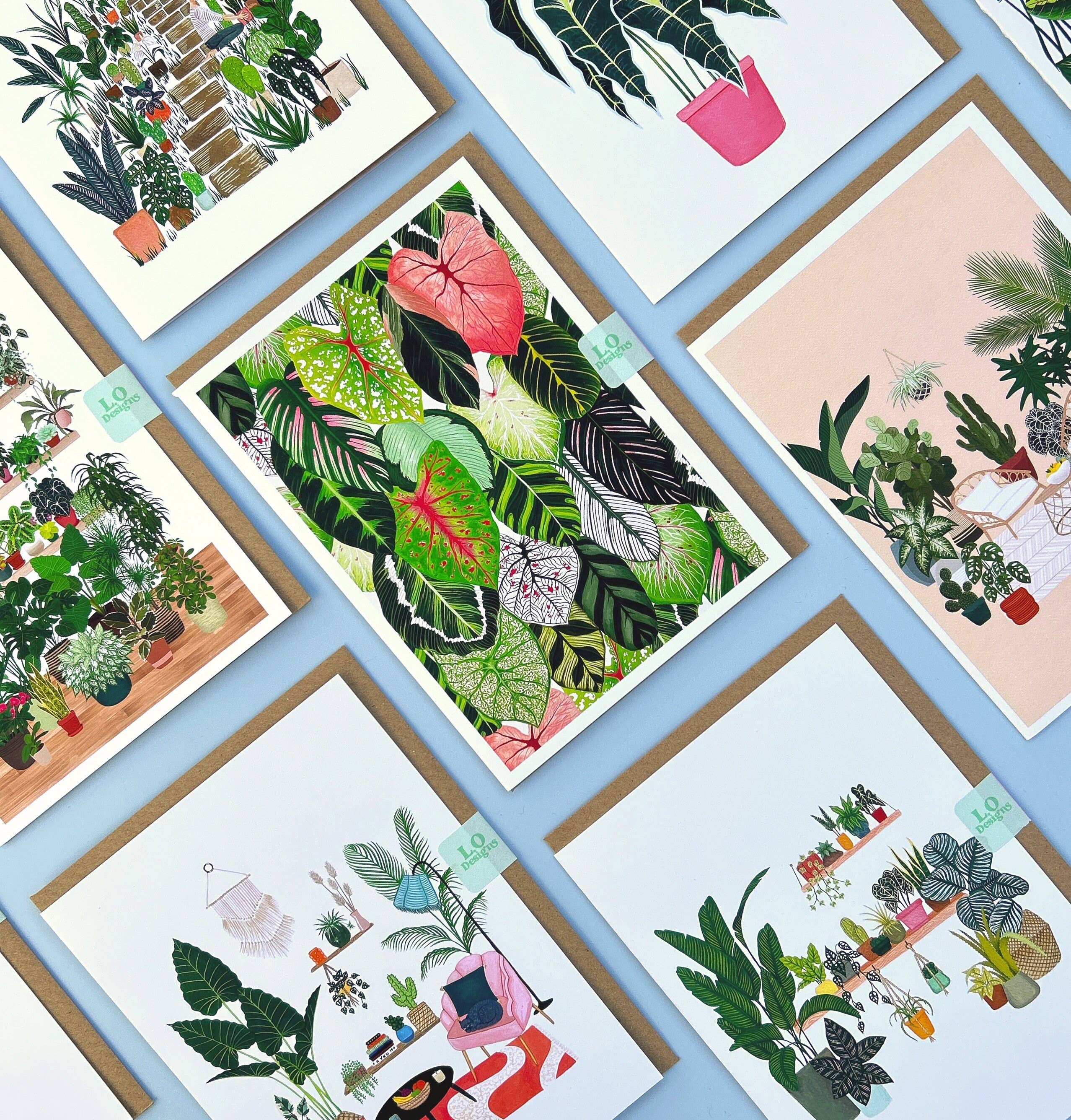 Multipacks of Plant Painting Naked Cards 5x7"