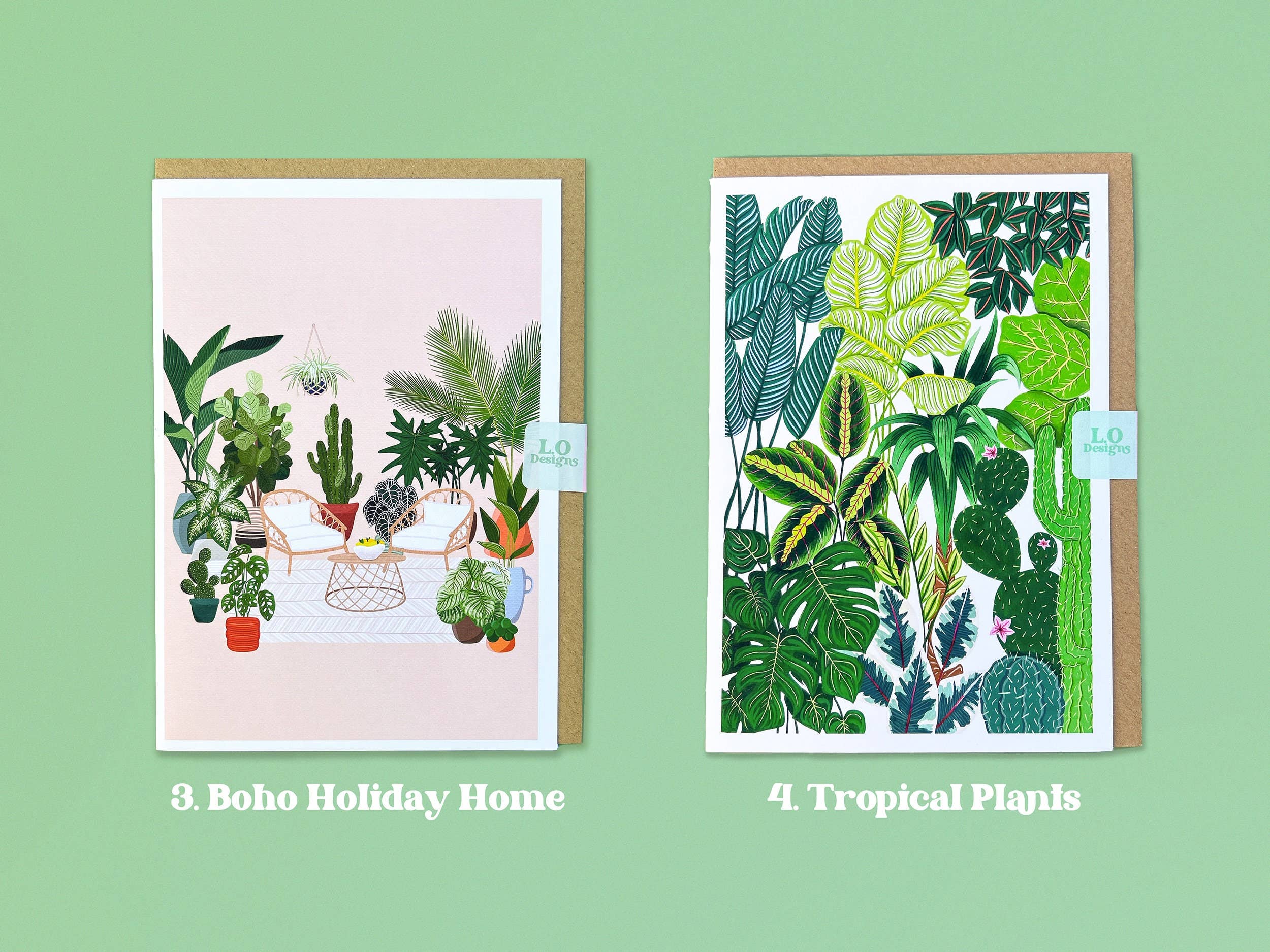 Multipacks of Plant Painting Naked Cards 5x7"