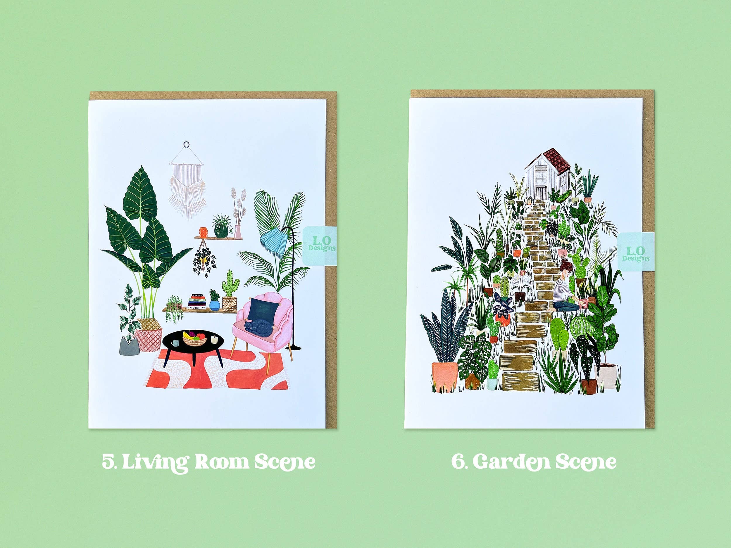 Multipacks of Plant Painting Naked Cards 5x7"